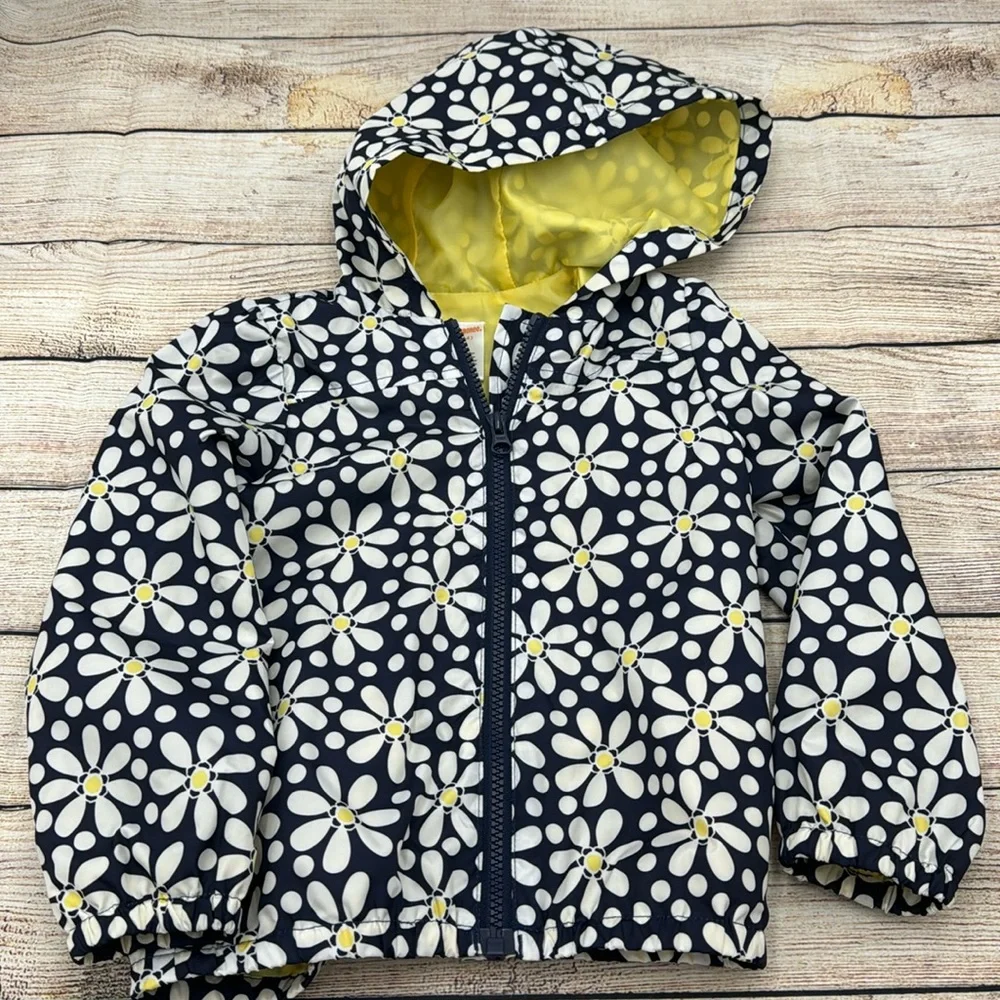 Gymboree Navy Blue White and Yellow Windbreaker Jacket Size XS (4)